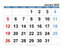 January 2020 courtesy of blank-calendar.com