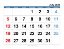 July 2020 courtesy of blank-calendar.com