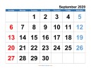 September 2020 courtesy of blank-calendar.com