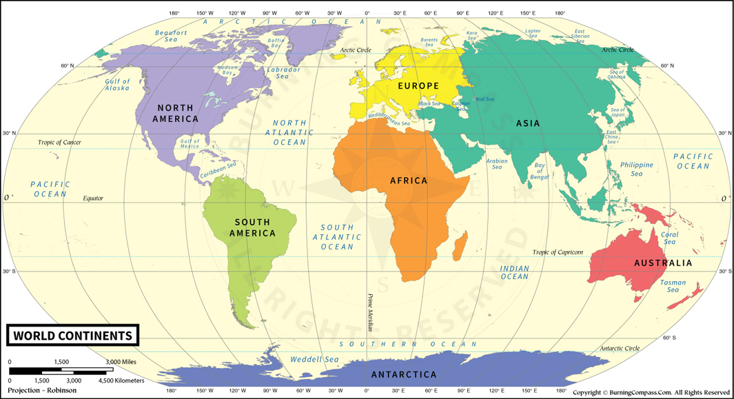 Continents Map | burningcompass.com