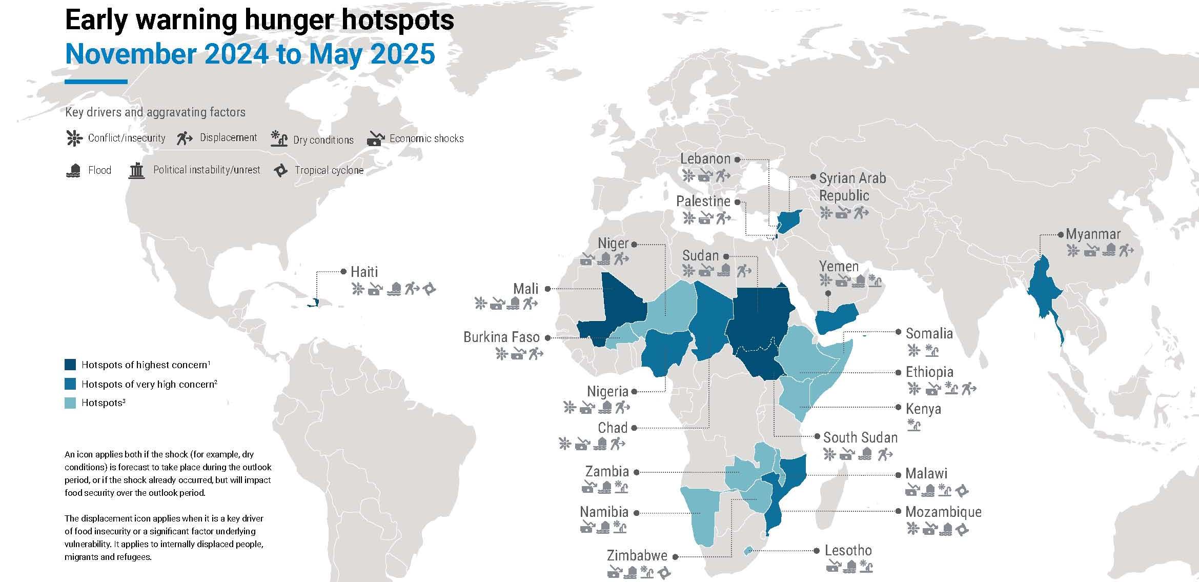 Hunger Hotspots: FAO-WFP early warnings on acute food insecurity, November 2024 to May 2025 Outlook