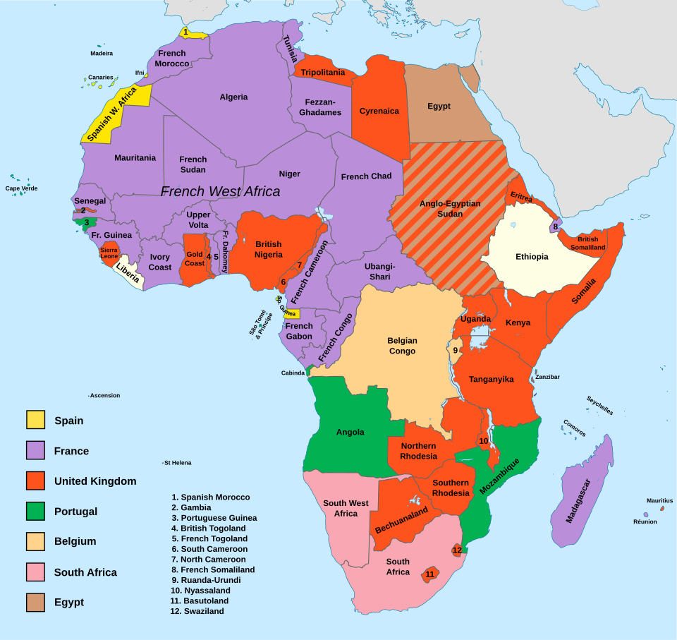 Map of Colonial Africa in 1947 | Source: commons.wikimedia.org | Credit: Milenioscuro and Oikofuge