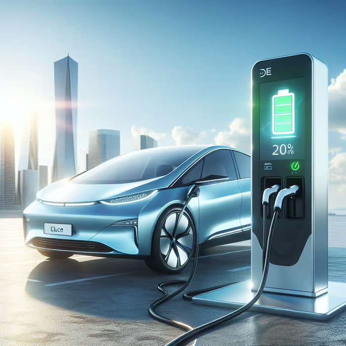 Futuristic Electric Car Charging Station | Easy-Peasy.AI | Created on 2/10/2024 using DALL-E 3 model