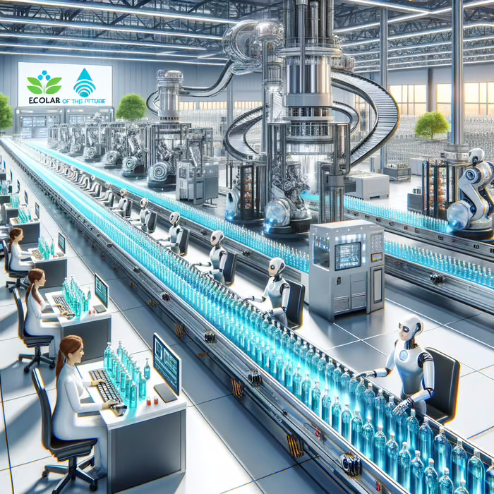 Ecolab of the Future: Advanced Eco-Friendly Factory Production Line | Easy-Peasy.AI | Created on 1/3/2024 using DALL-E 3 model