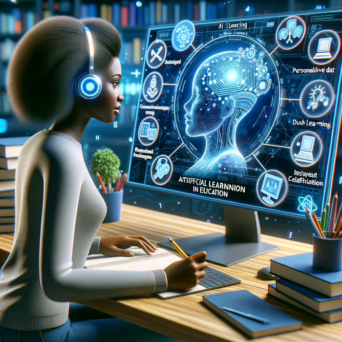 AI Benefits in Education: Immersive Learning & Personalized Paths | Easy-Peasy.AI | Created on 3/6/2024 using DALL-E 3 model