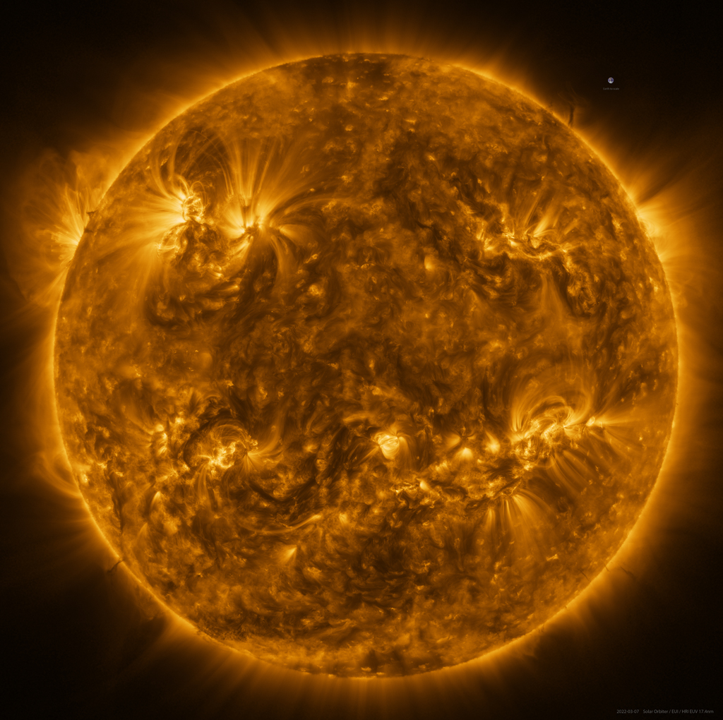 The Sun in high resolution | esa.int | Credit: ESA & NASA/Solar Orbiter/EUI team; Data processing: E. Kraaikamp (ROB)