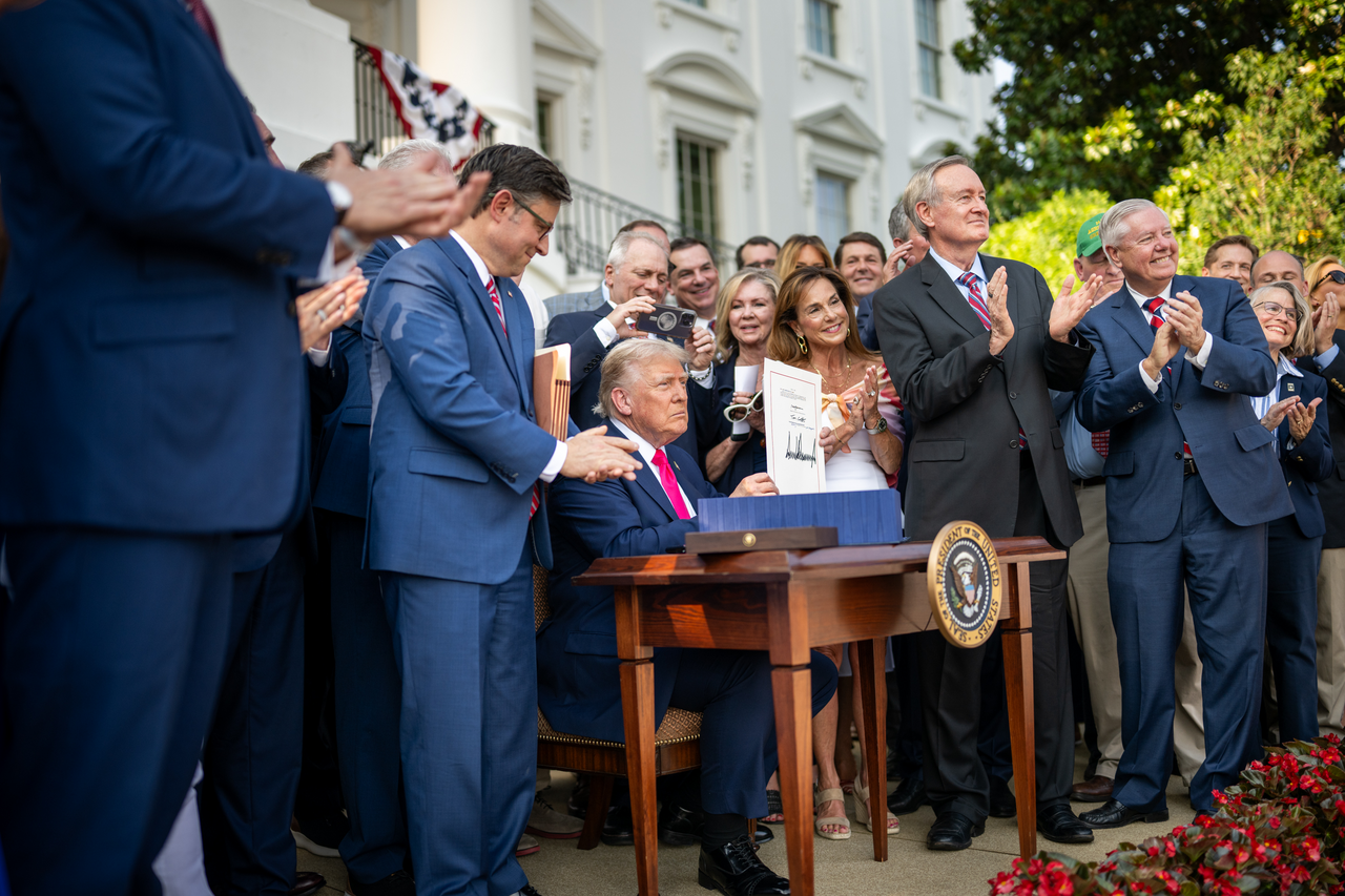 President Trump signing the One Big Beautiful Bill Act into law on the White House South Lawn on July 4, 2025 | en.wikipedia.org | Photo Credit: White House