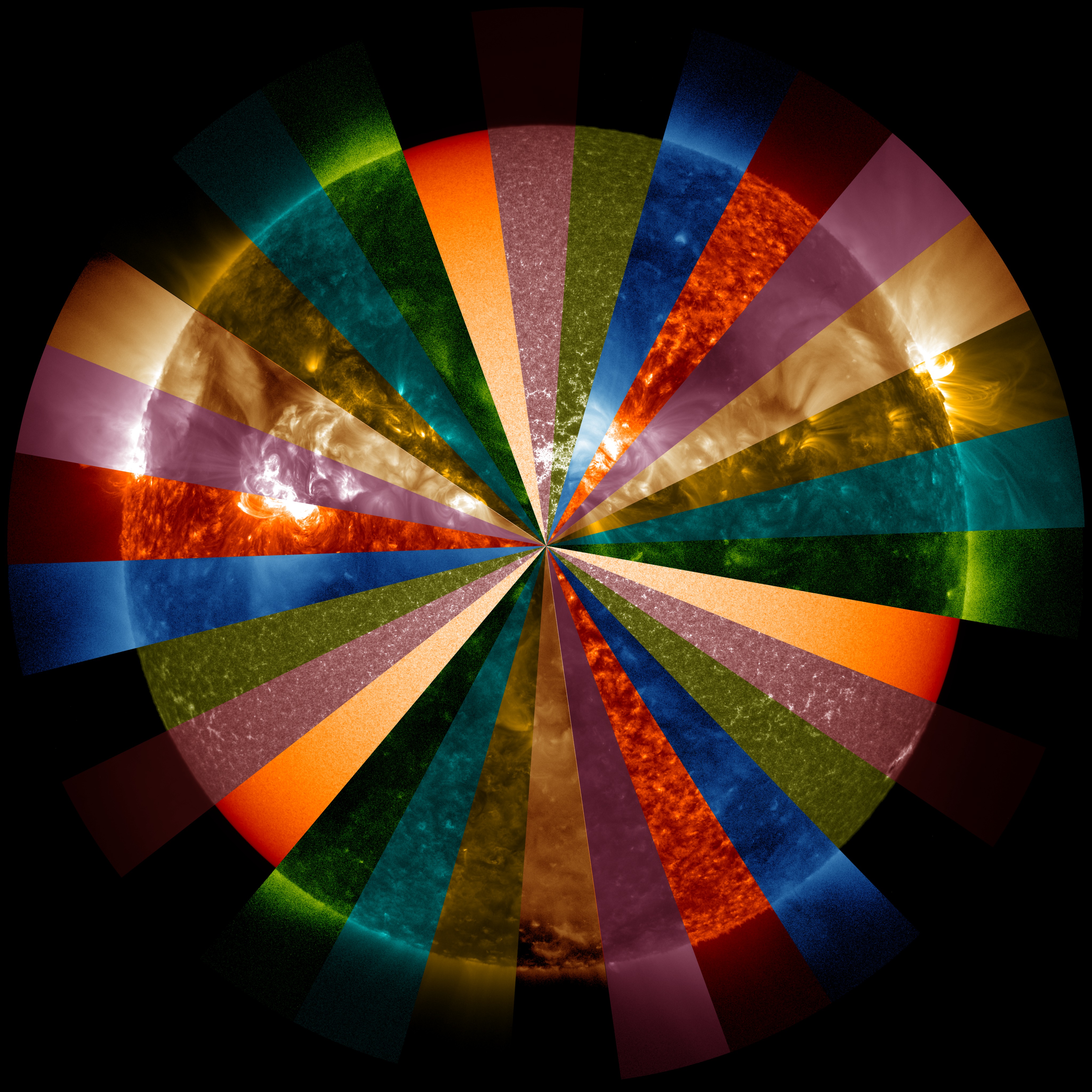 slices of the Sun in multiple wavelengths